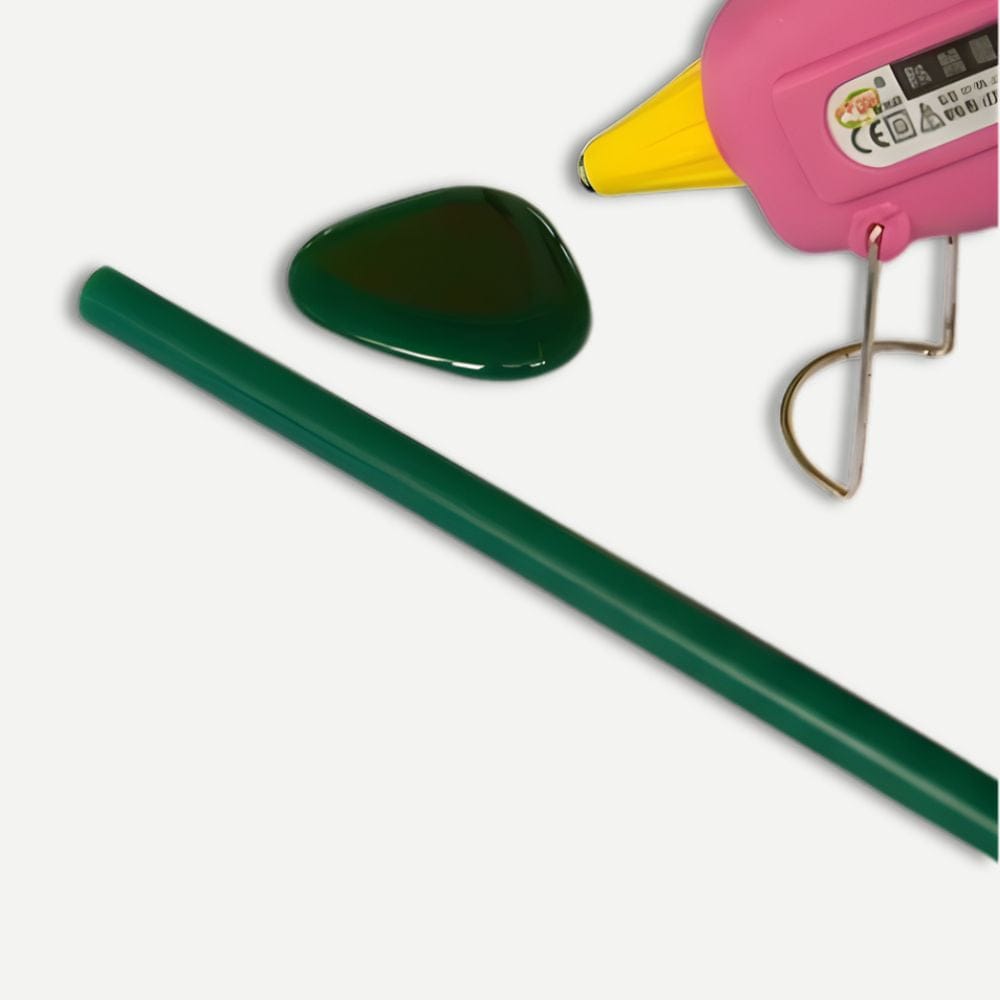 Bâton Colle Couleur 11mm – Couleur Unie au Choix, Pack 10 Vert 11 x 200mm