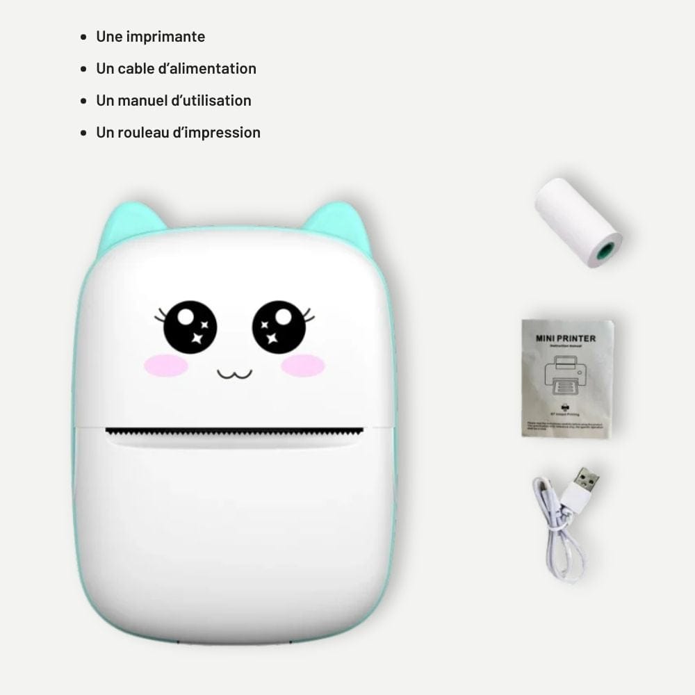 Mini Imprimante Thermique Bluetooth Imprimante Bleue