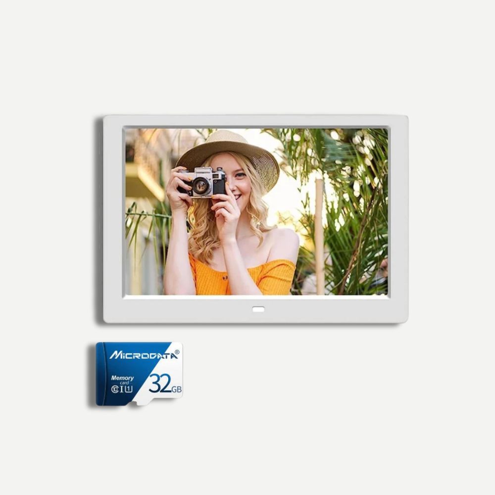 Cadre Photo Numérique 10 Pouces<br>4 à 32 Go, avec télécommande