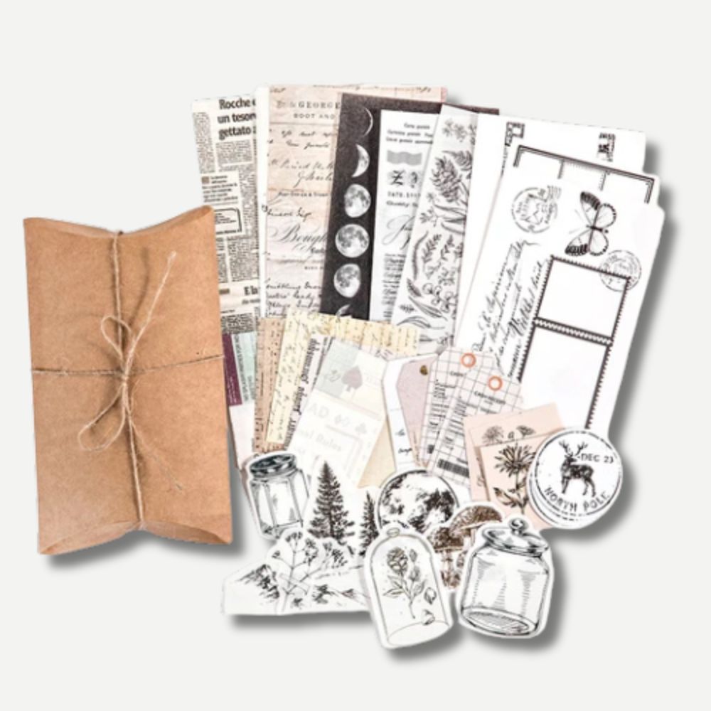 Kit Scrapbooking Vintage<br>18 variantes rétro pour créations DIY