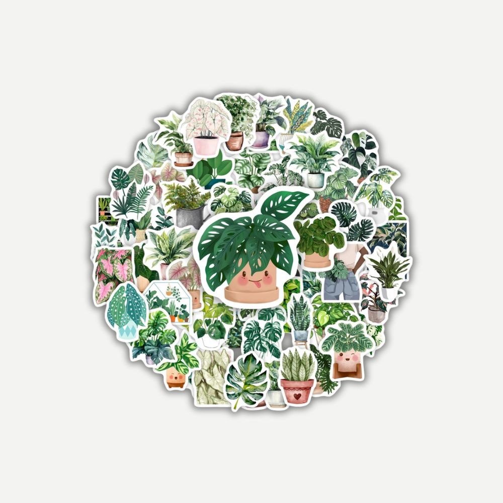 Stickers Plantes<br>10, 30 ou 60 Autocollants pour carnets, déco et DIY
