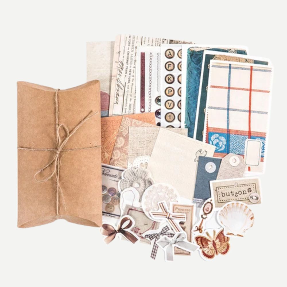 Kit Scrapbooking Vintage<br>18 variantes rétro pour créations DIY