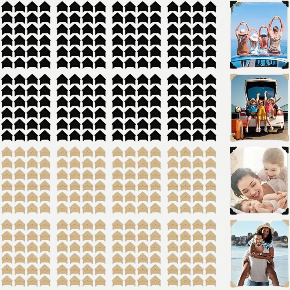 Coins Photo en Papier<br>Autocollants Élégants