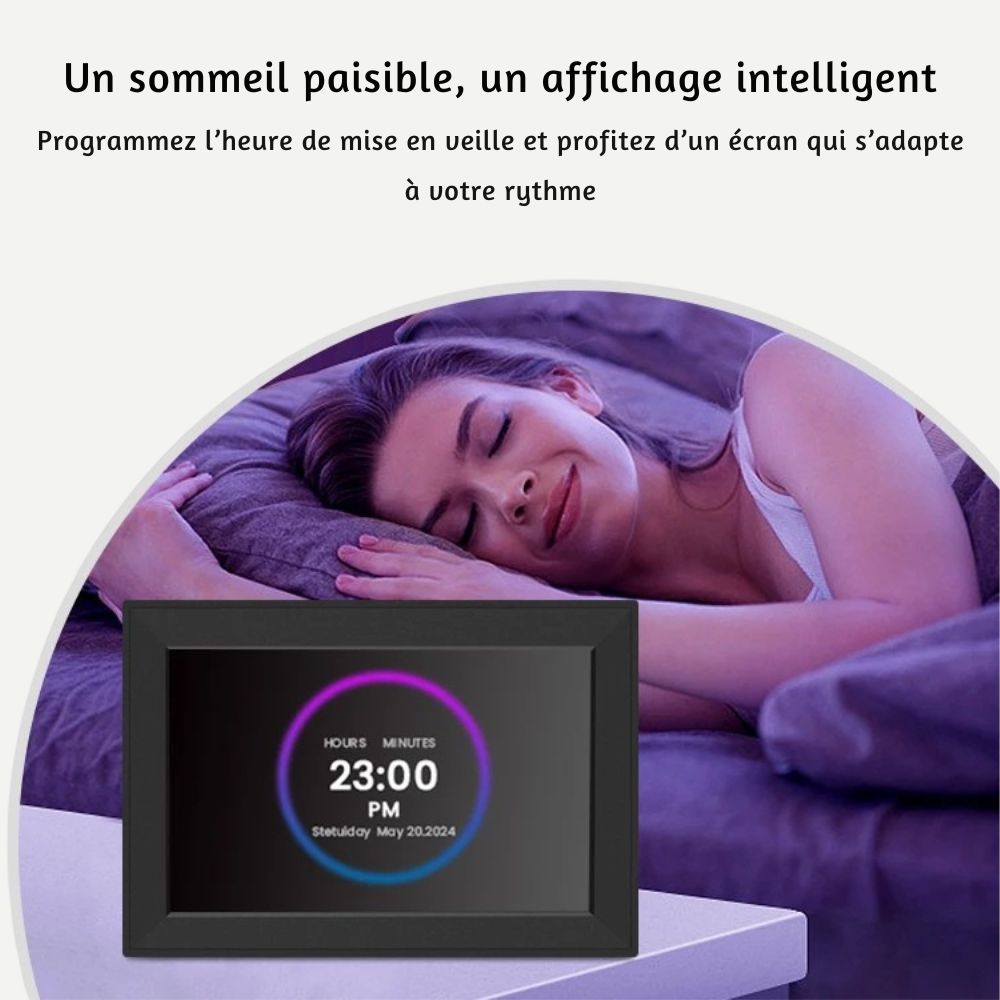 Cadre Photo Numérique Connecté 10″<br>16 à 32 Go, Wifi