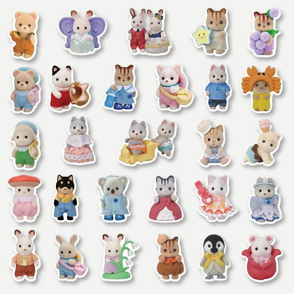 Stickers Animaux Mignons<br>10, 30 ou 55 Autocollants en Vinyle
