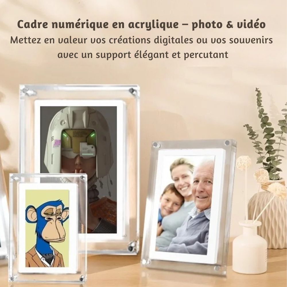 Cadre Numérique Pour Photo<br>Écran HD 5 ou 7 Pouces