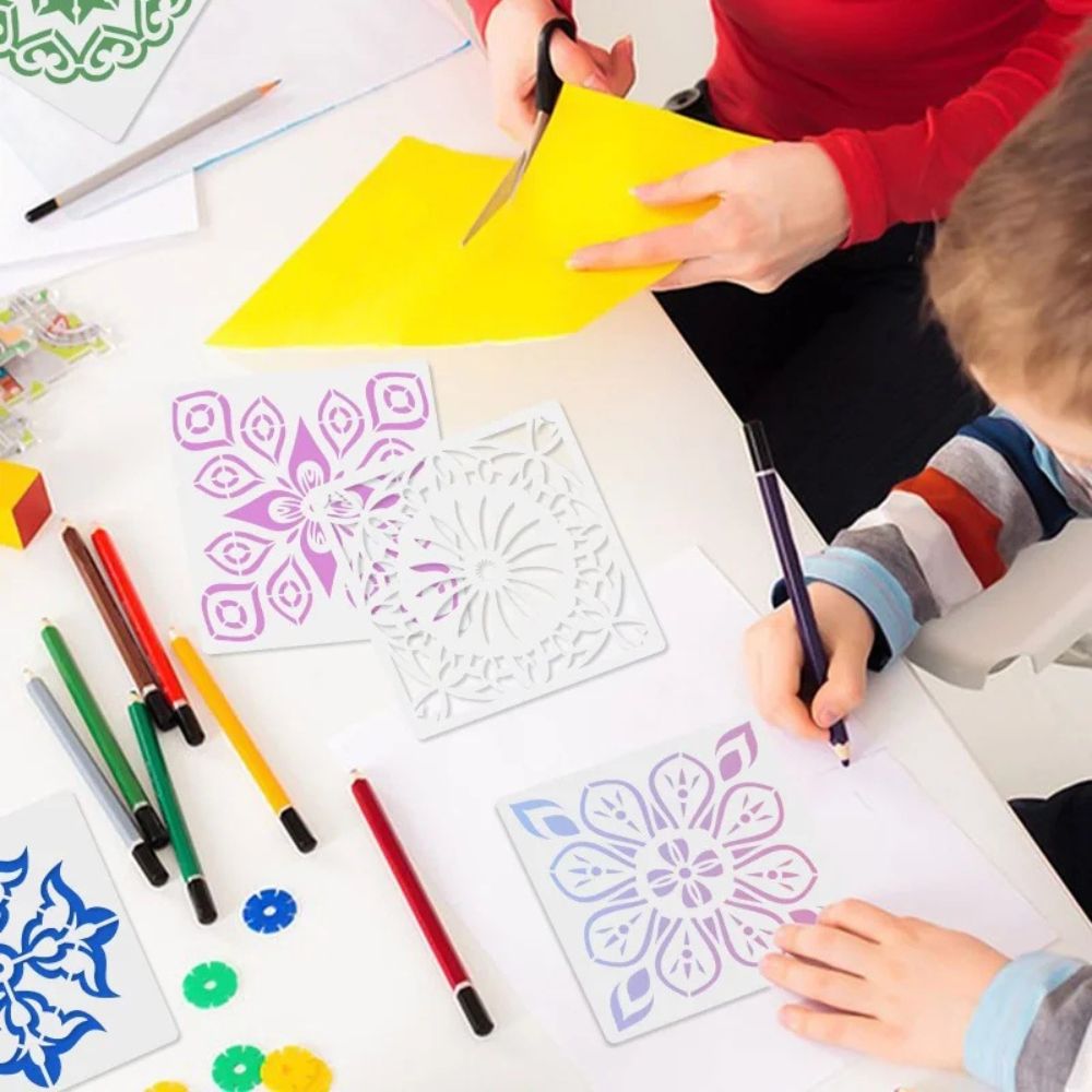 Pochoirs Mandala<br>Set de 16 Modèles Réutilisables