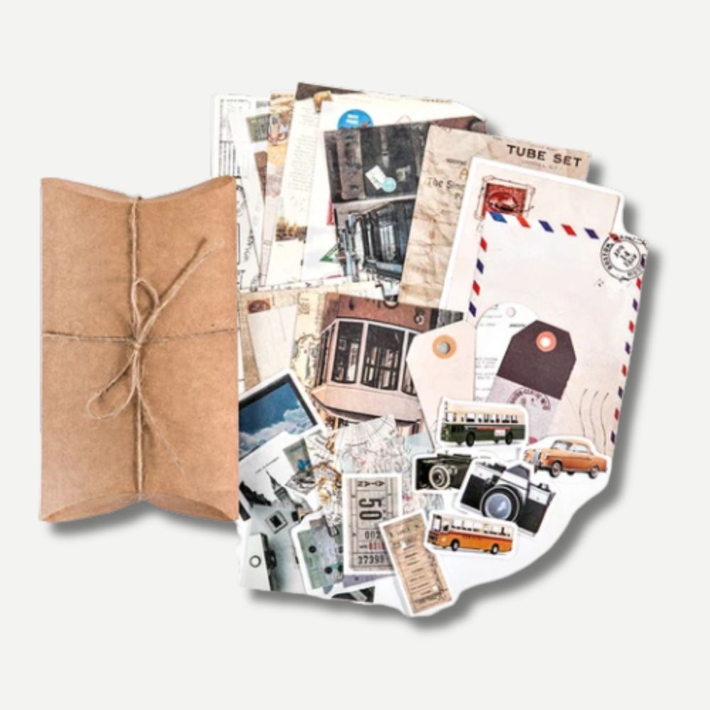 Kit Scrapbooking Vintage<br>18 variantes rétro pour créations DIY