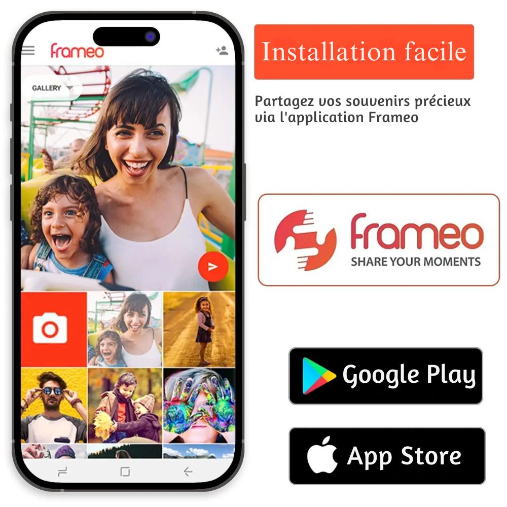 Grand Cadre Photo Numérique 15.6 Pouces<br>Full HD, Wifi, 32 à 64 Go