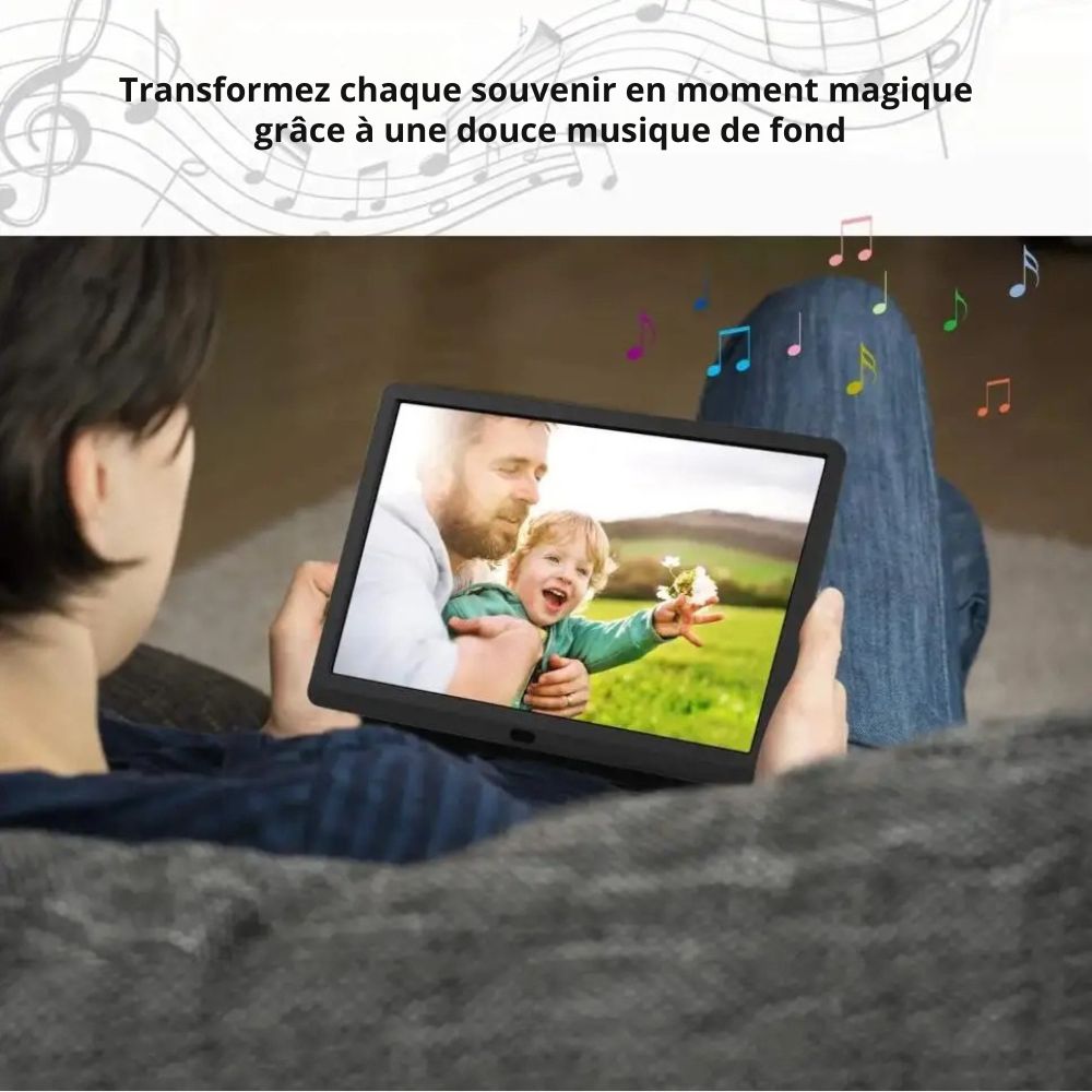 Cadre Photo Numérique 10 Pouces<br>4 à 32 Go, avec télécommande