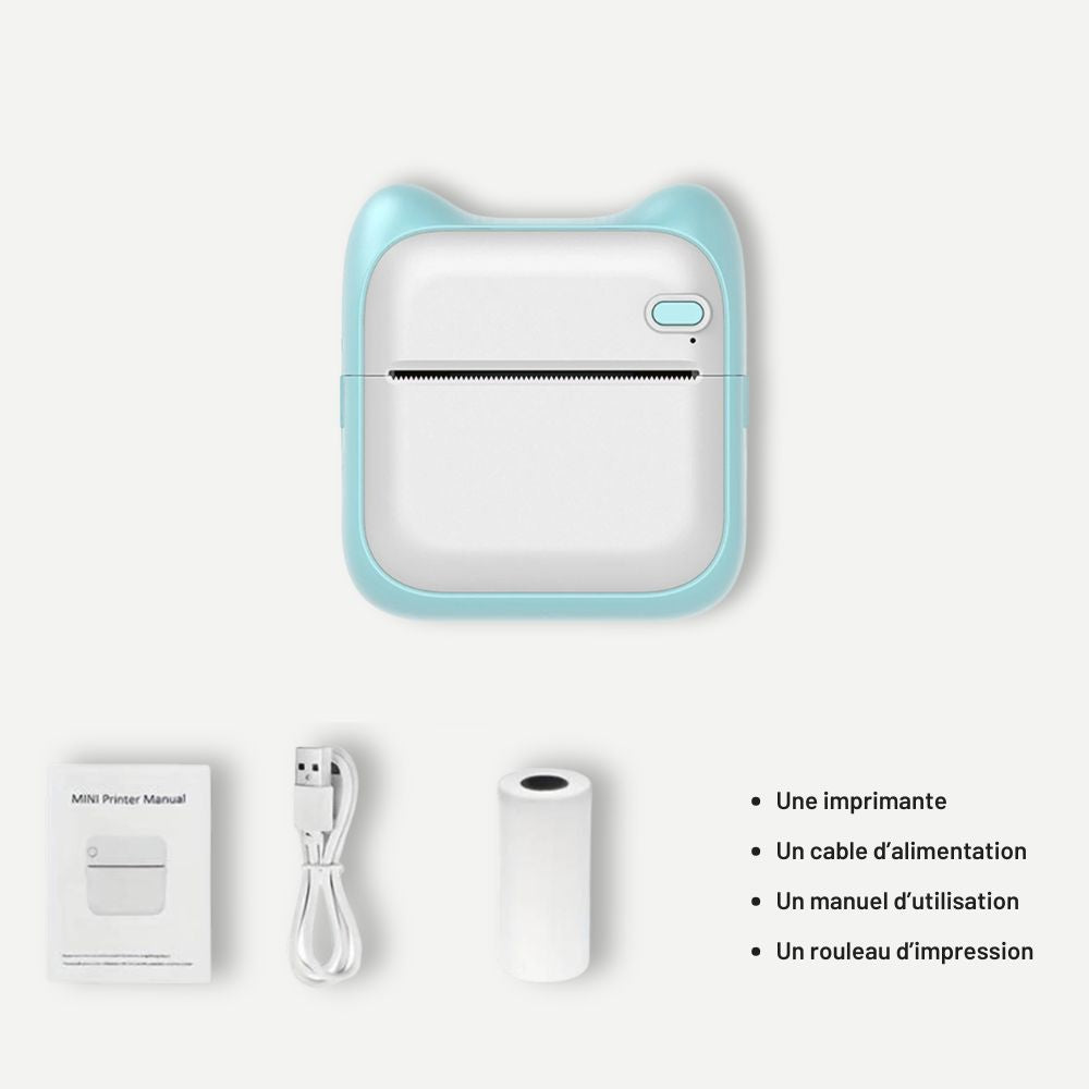 Mini Imprimante Bluetooth<br>Mignonne, Compacte & Idéale pour le Journal Créatif
