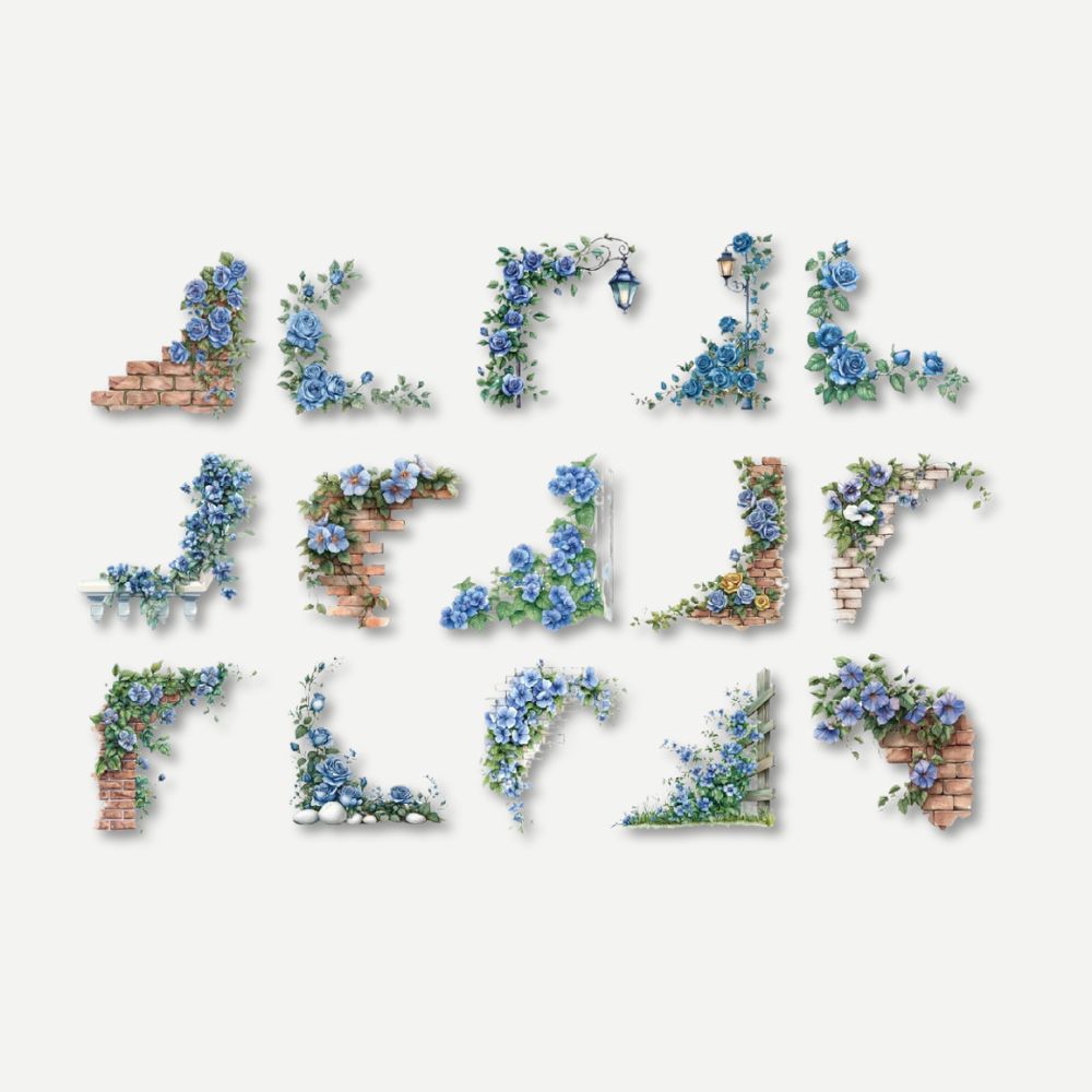 Coin Adhésif Pour Photo<br>Décor Floral pour Albums & Scrapbooking