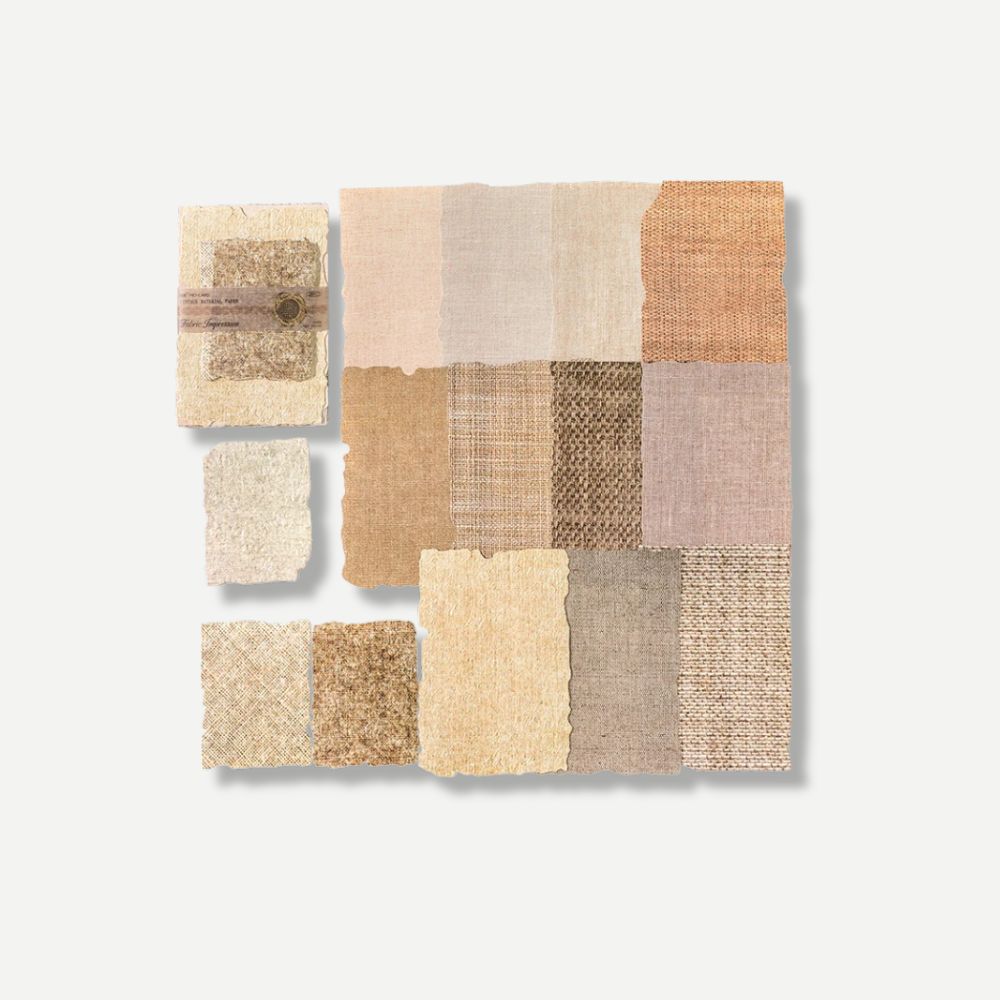 Papeterie Vintage<br>28 feuilles texturées, 6 Variantes