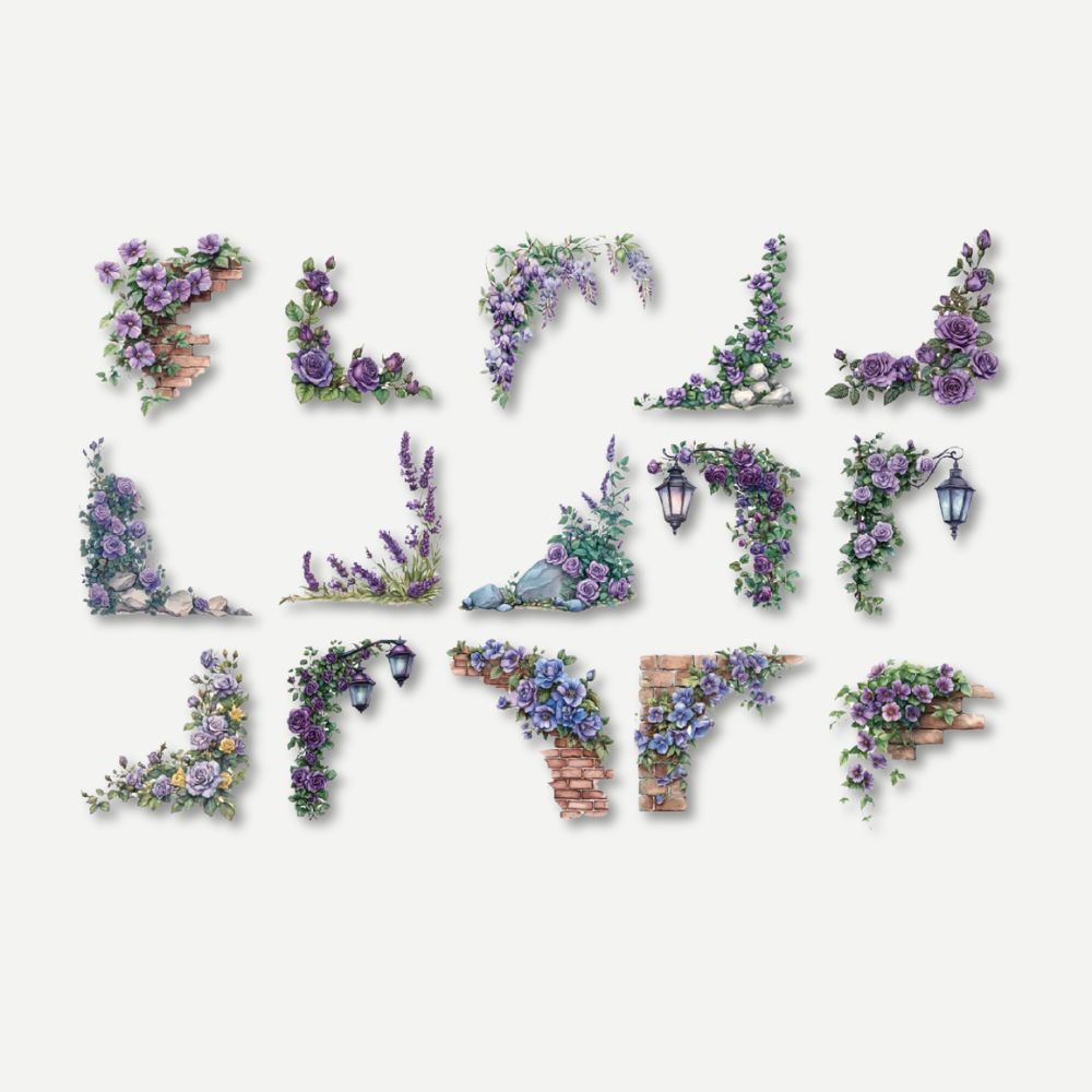 Coin Adhésif Pour Photo<br>Décor Floral pour Albums & Scrapbooking