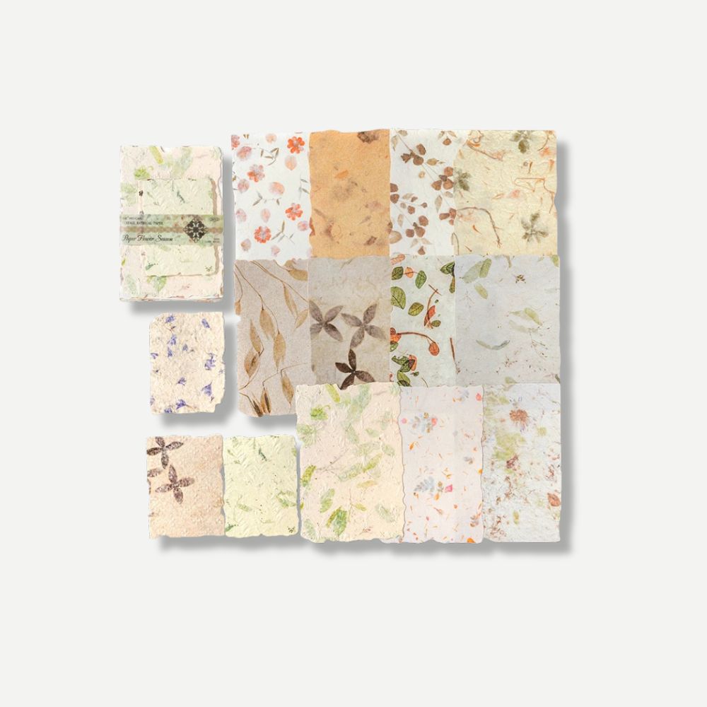 Papeterie Vintage<br>28 feuilles texturées, 6 Variantes