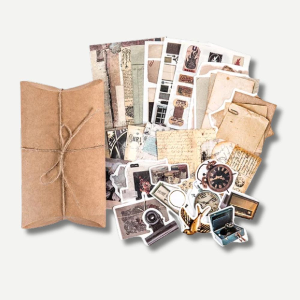 Kit Scrapbooking Vintage<br>18 variantes rétro pour créations DIY