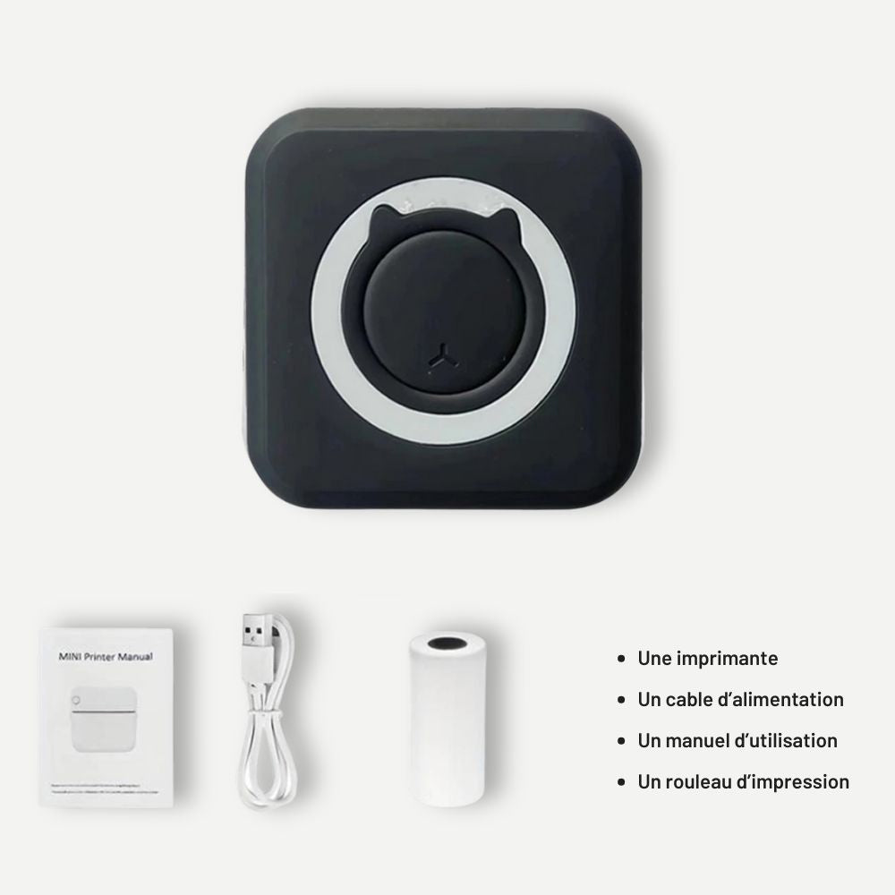 Mini Imprimante Portable<br>Compacte, Sans Encre & Idéale pour le Scrapbooking