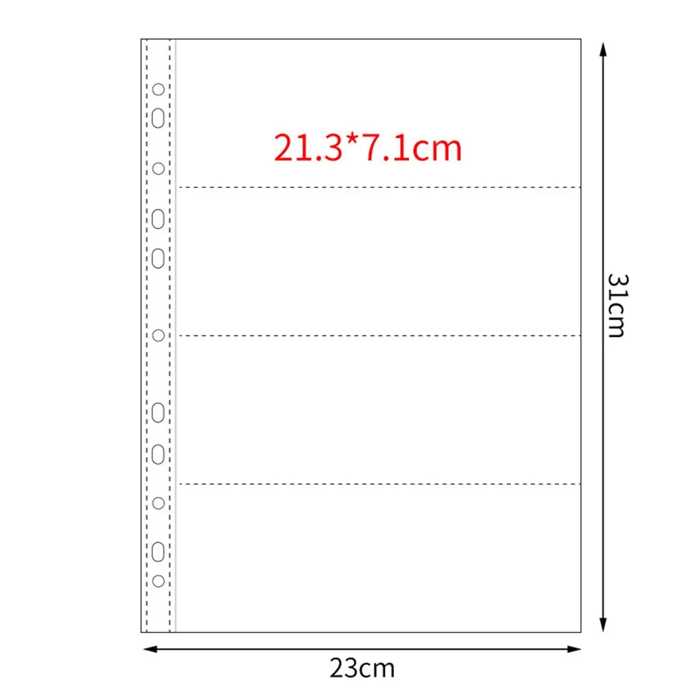 Pochettes Photo A4 Transparentes<br>Lot de 10 – 11 Trous