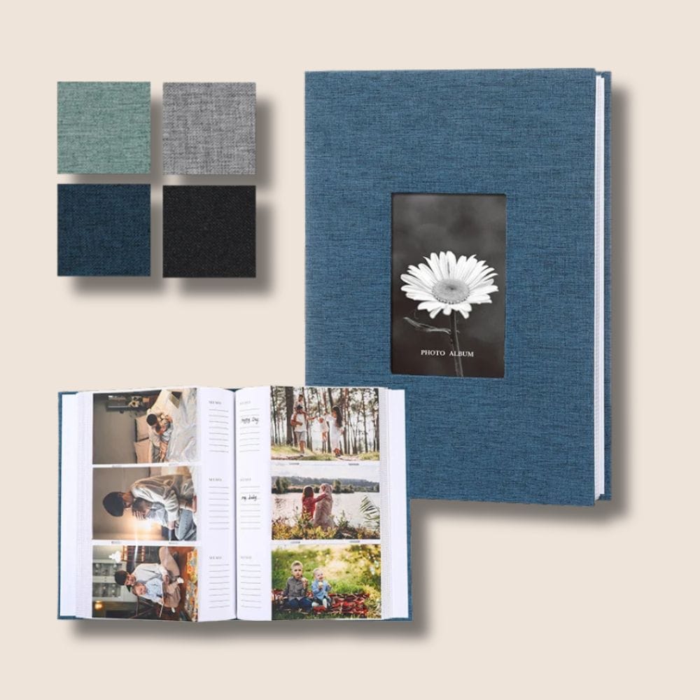 Album Photo Avec Espace Écriture Bleu