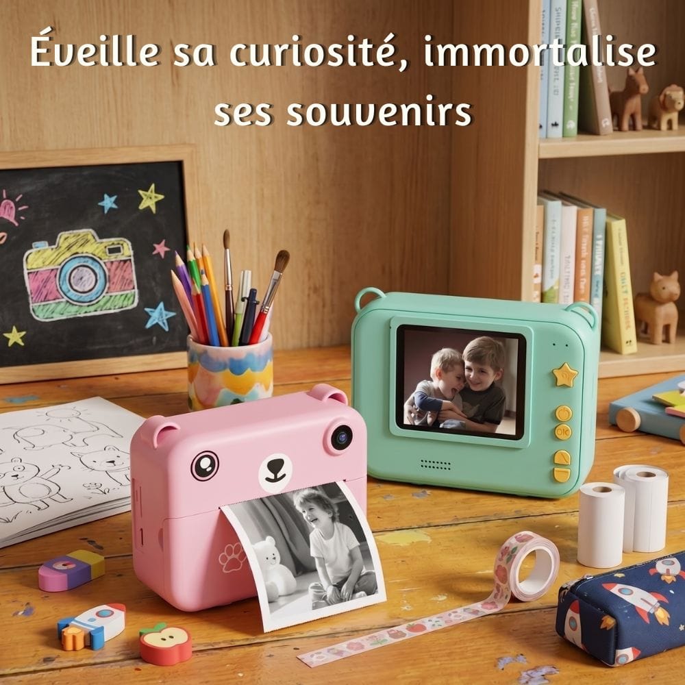 Appareil Photo Instantané Enfant 10 ans — 1080P, Batterie 1500 mAh
