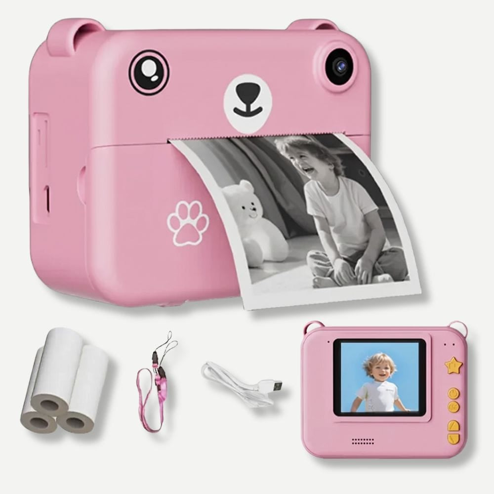 Appareil Photo Instantané Enfant 10 ans — 1080P, Batterie 1500 mAh Rose