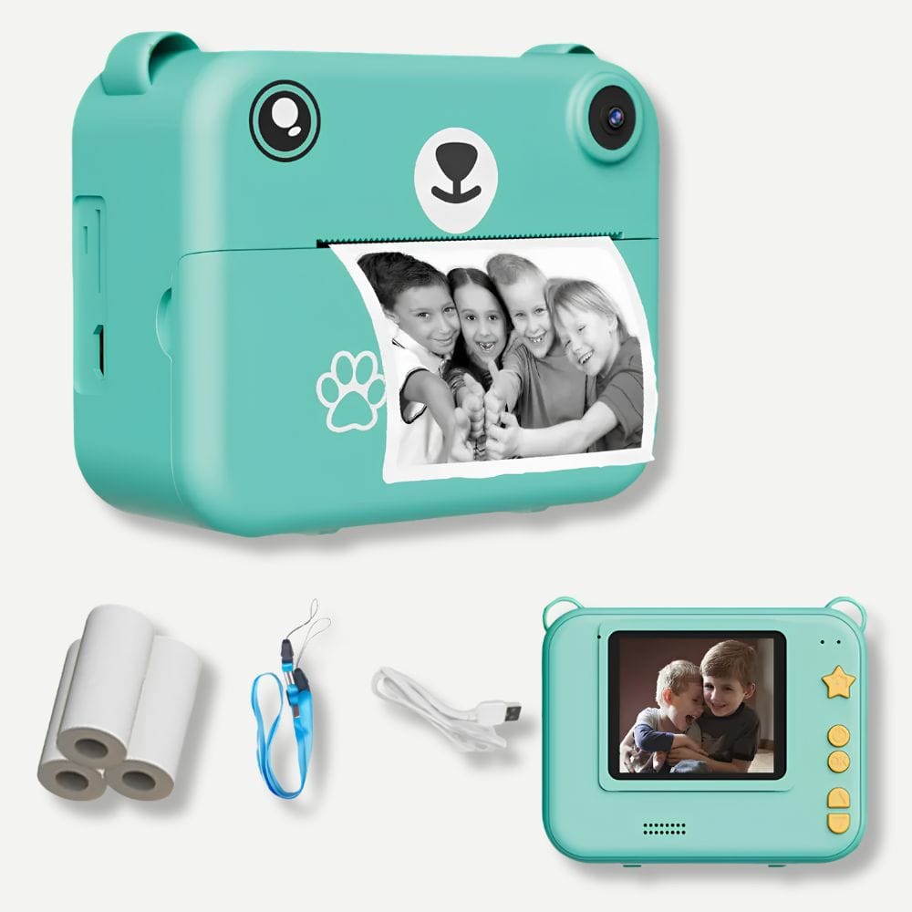 Appareil Photo Instantané Enfant 10 ans — 1080P, Batterie 1500 mAh Vert