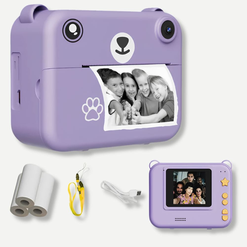 Appareil Photo Instantané Enfant 10 ans — 1080P, Batterie 1500 mAh Violet