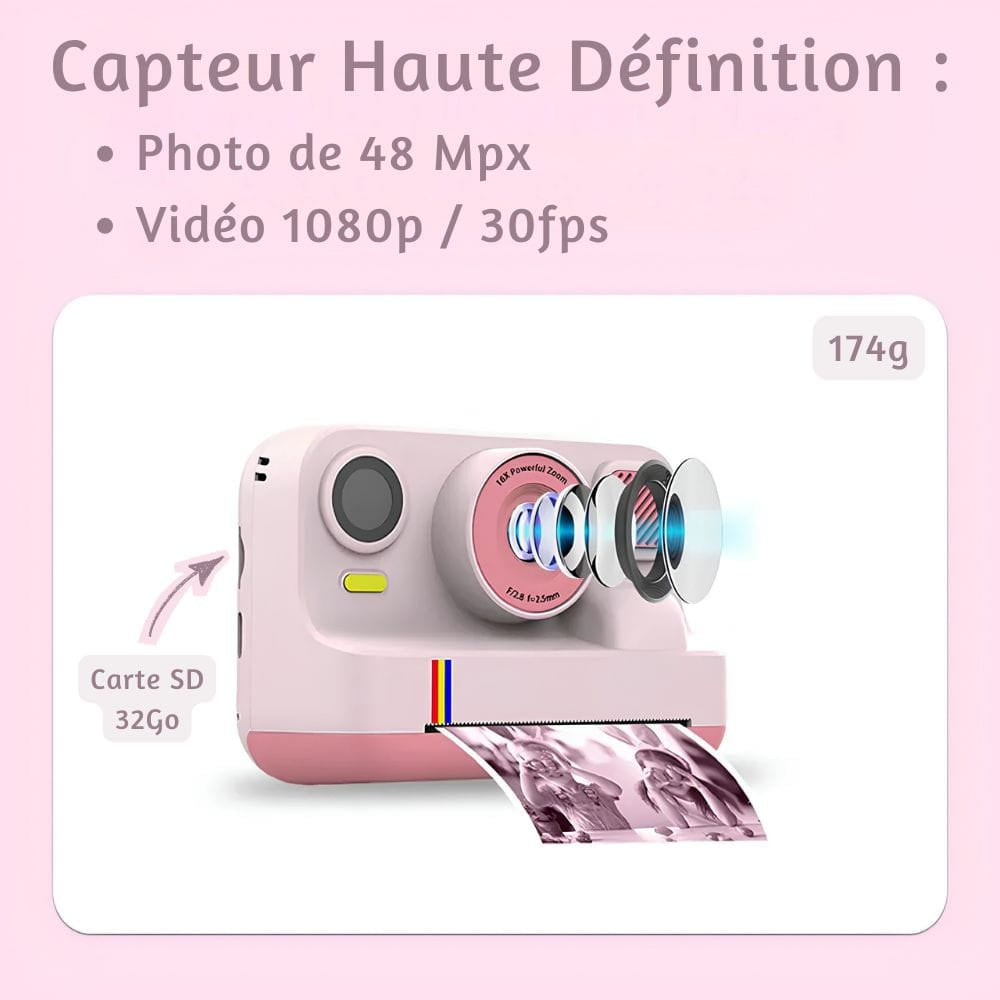 Appareil Photo Instantané Numérique — Bluetooth, 48MP, Selfie