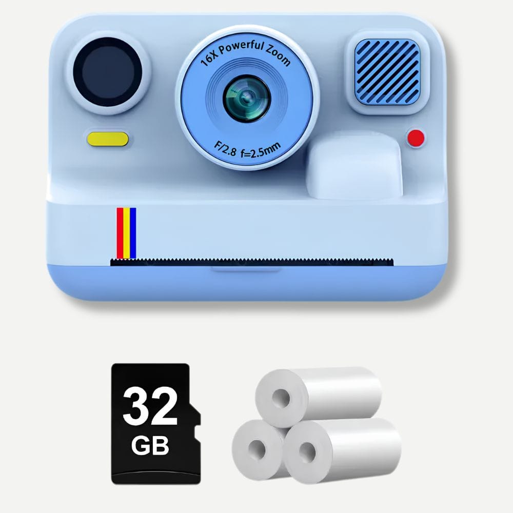 Appareil Photo Instantané Numérique — Bluetooth, 48MP, Selfie Bleu