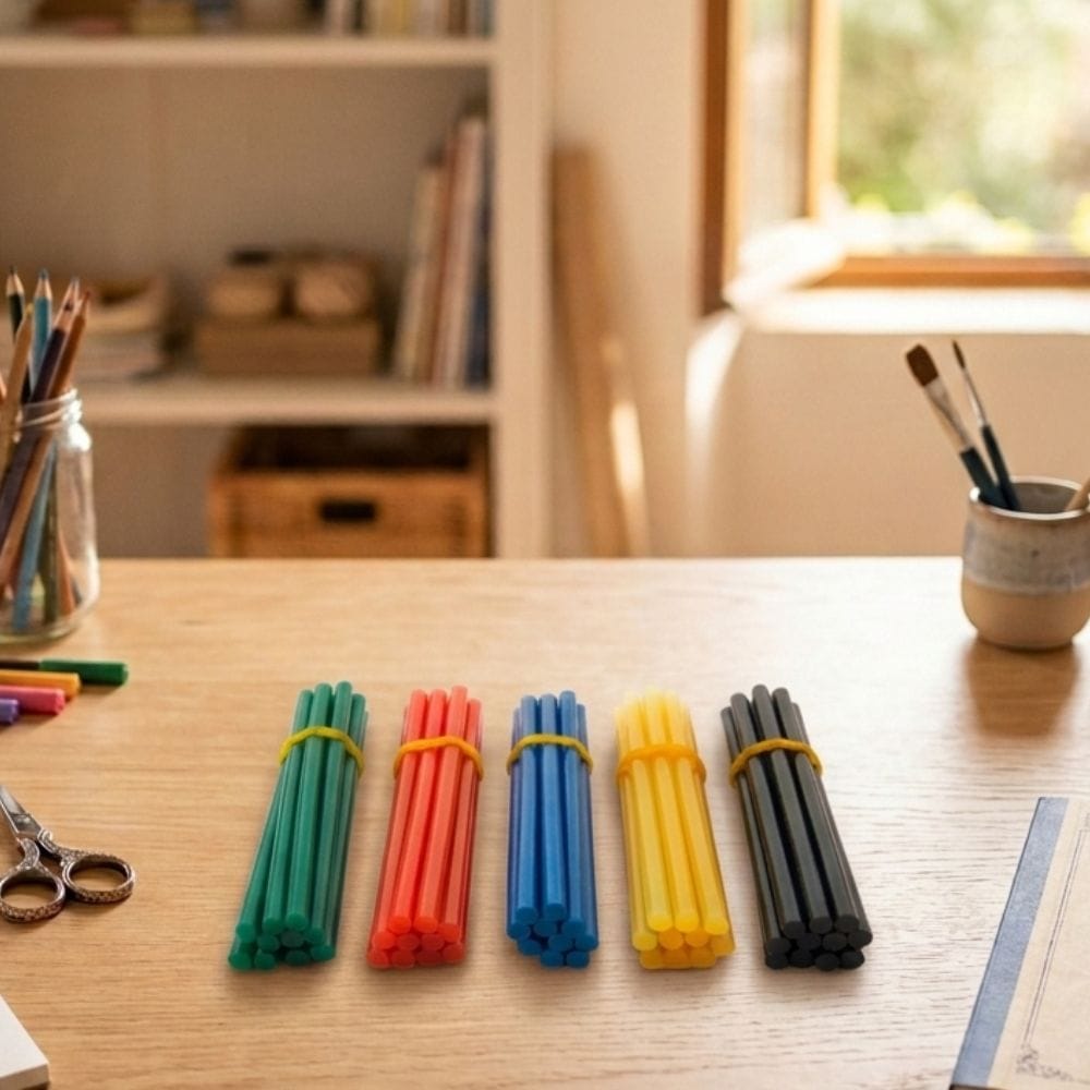 Bâton Colle Couleur 11mm – Couleur Unie au Choix, Pack 10