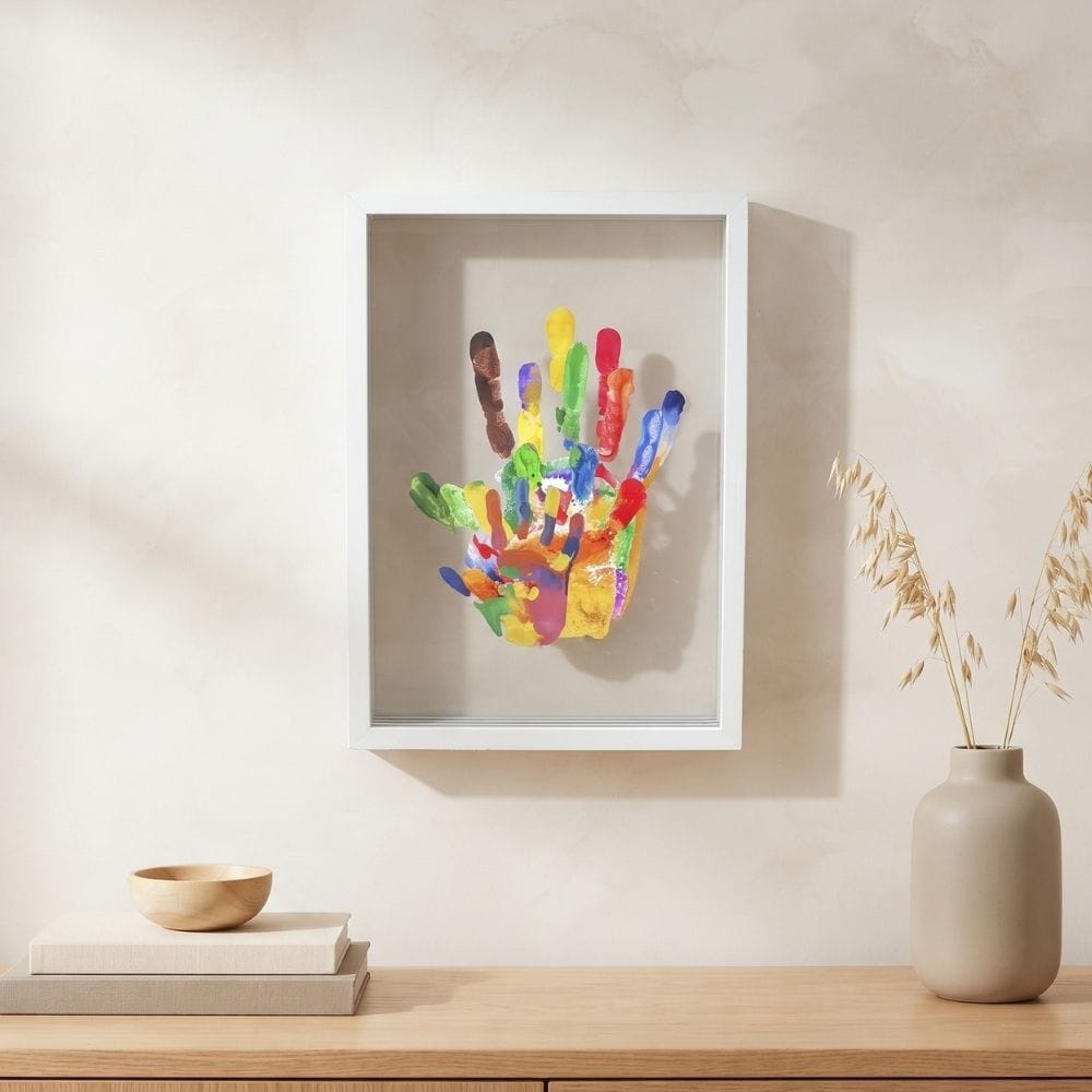 Cadre Empreinte Famille : Kit Mains Peintes 4 Plaques