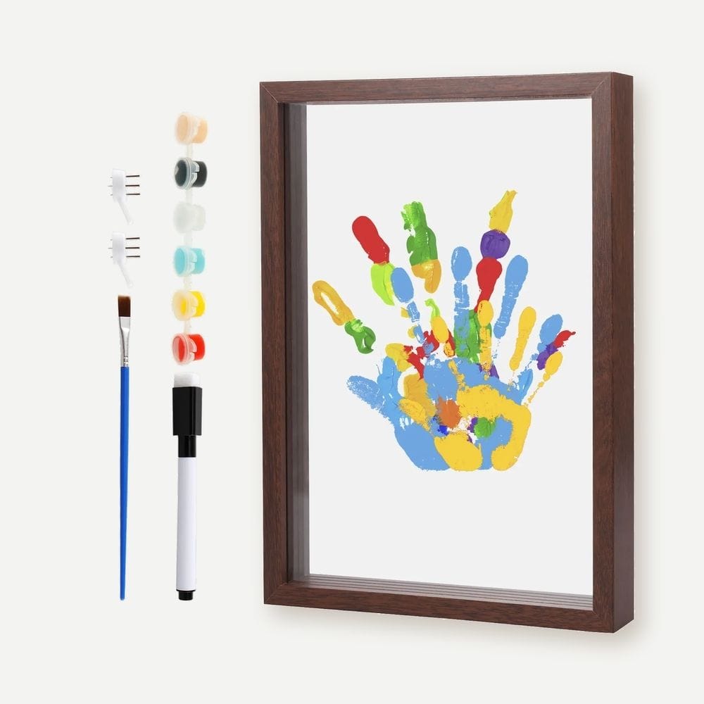 Cadre Empreinte Famille : Kit Mains Peintes 4 Plaques Bois