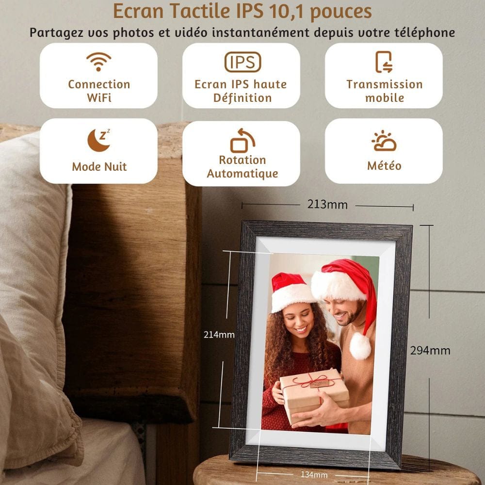 Cadre Photo et Vidéo Numérique 10 Pouces, 32 GB