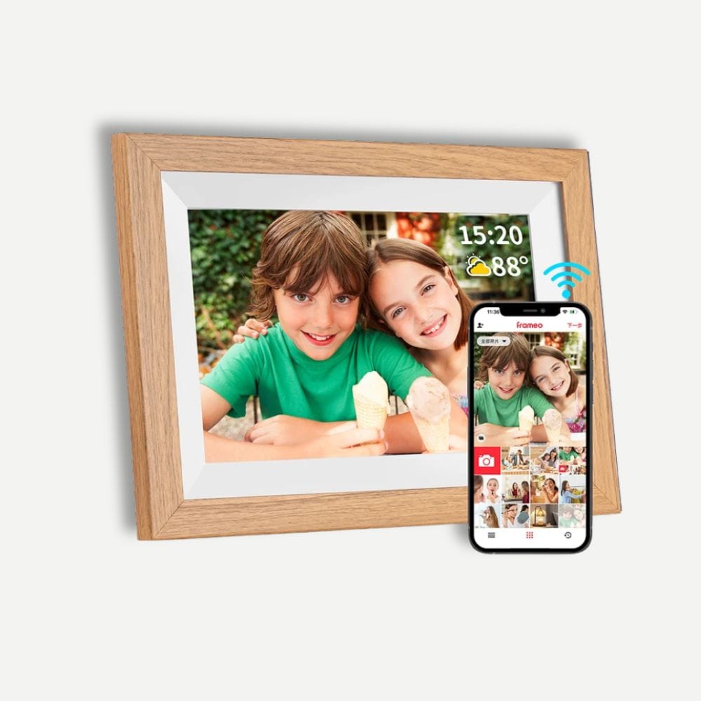 Cadre Photo et Vidéo Numérique 10 Pouces, 32 GB Clair