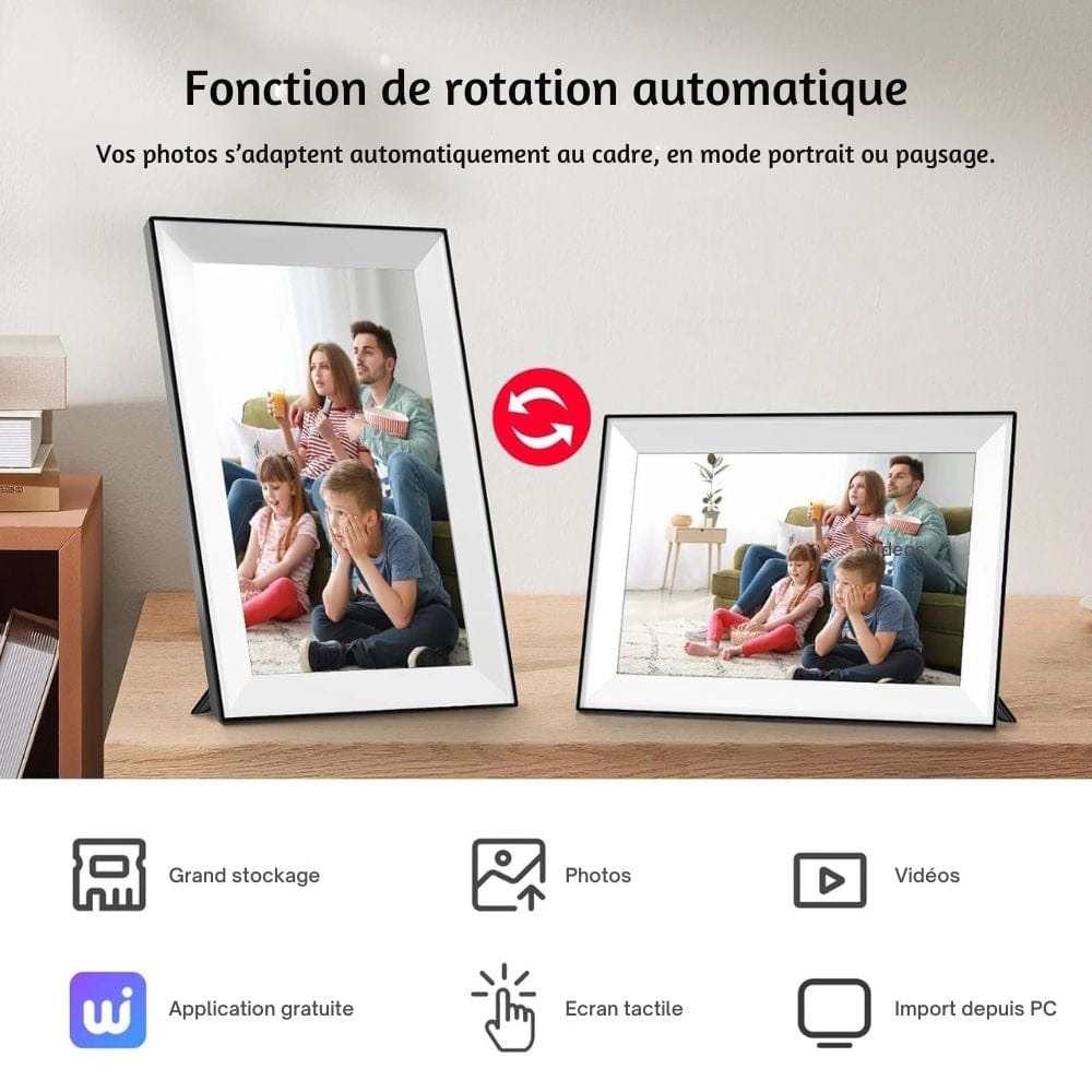 Cadre Photo Numérique Connecté 32GB Noir et Blanc