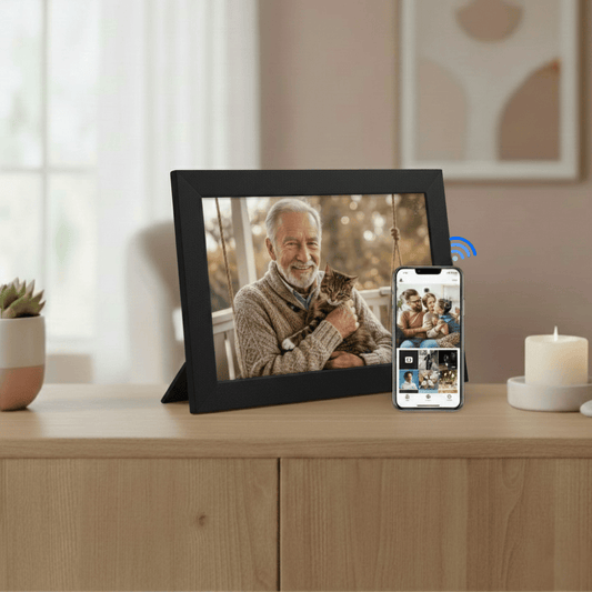Cadre Photo Numérique Connecté à Distance 16GB Noir Mat