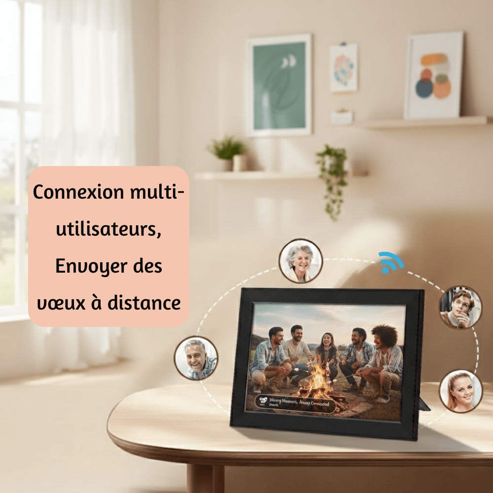 Cadre Photo Numérique Connecté à Distance 16GB Noir Mat