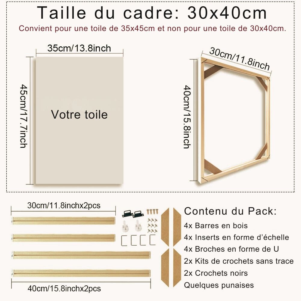 Cadre pour Photo sur Toile 30x40cm