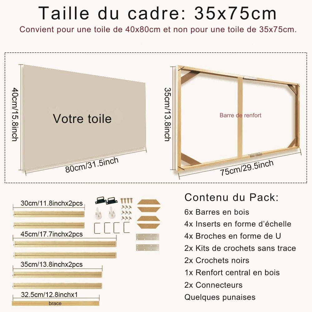 Cadre pour Photo sur Toile 35x75cm