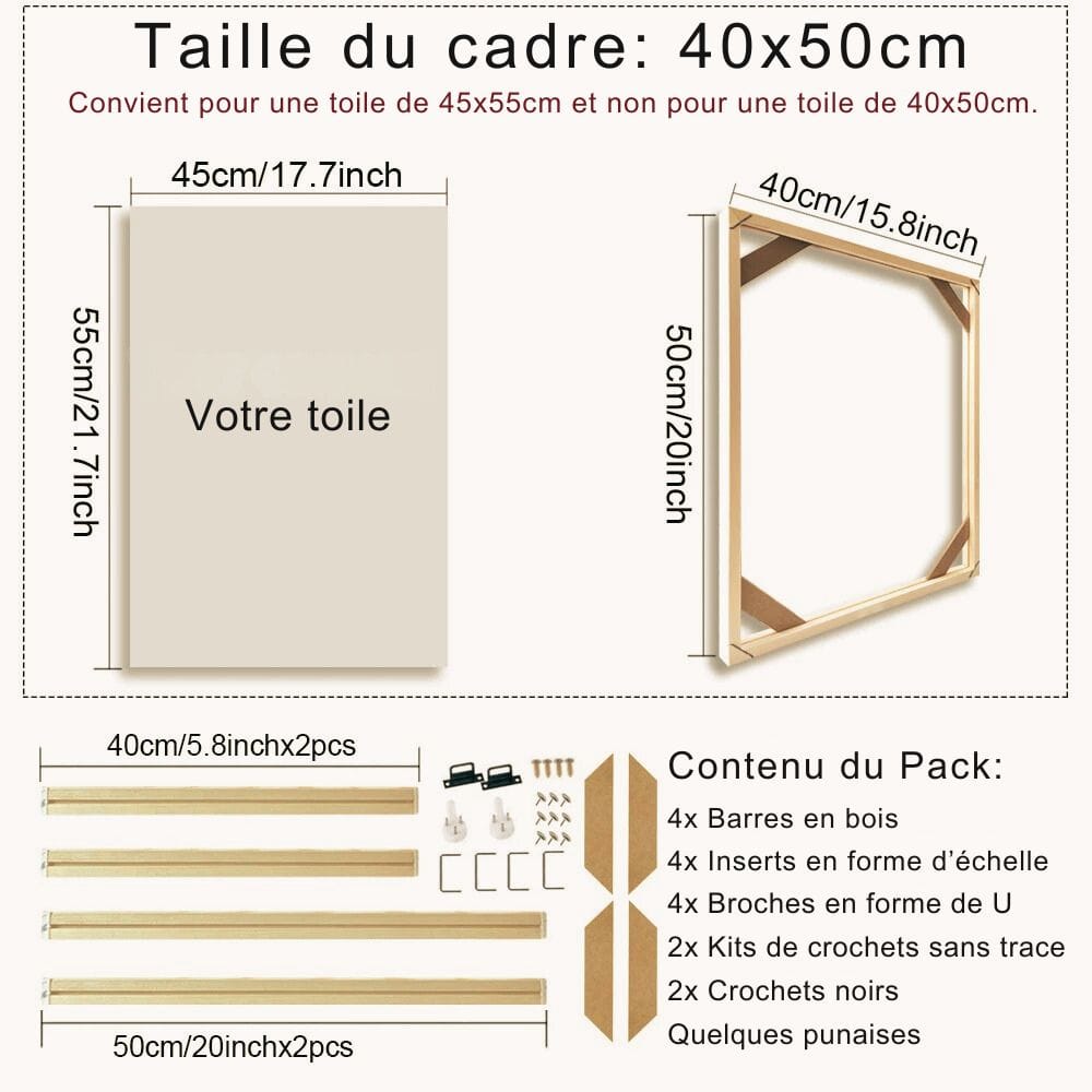 Cadre pour Photo sur Toile 40x50cm