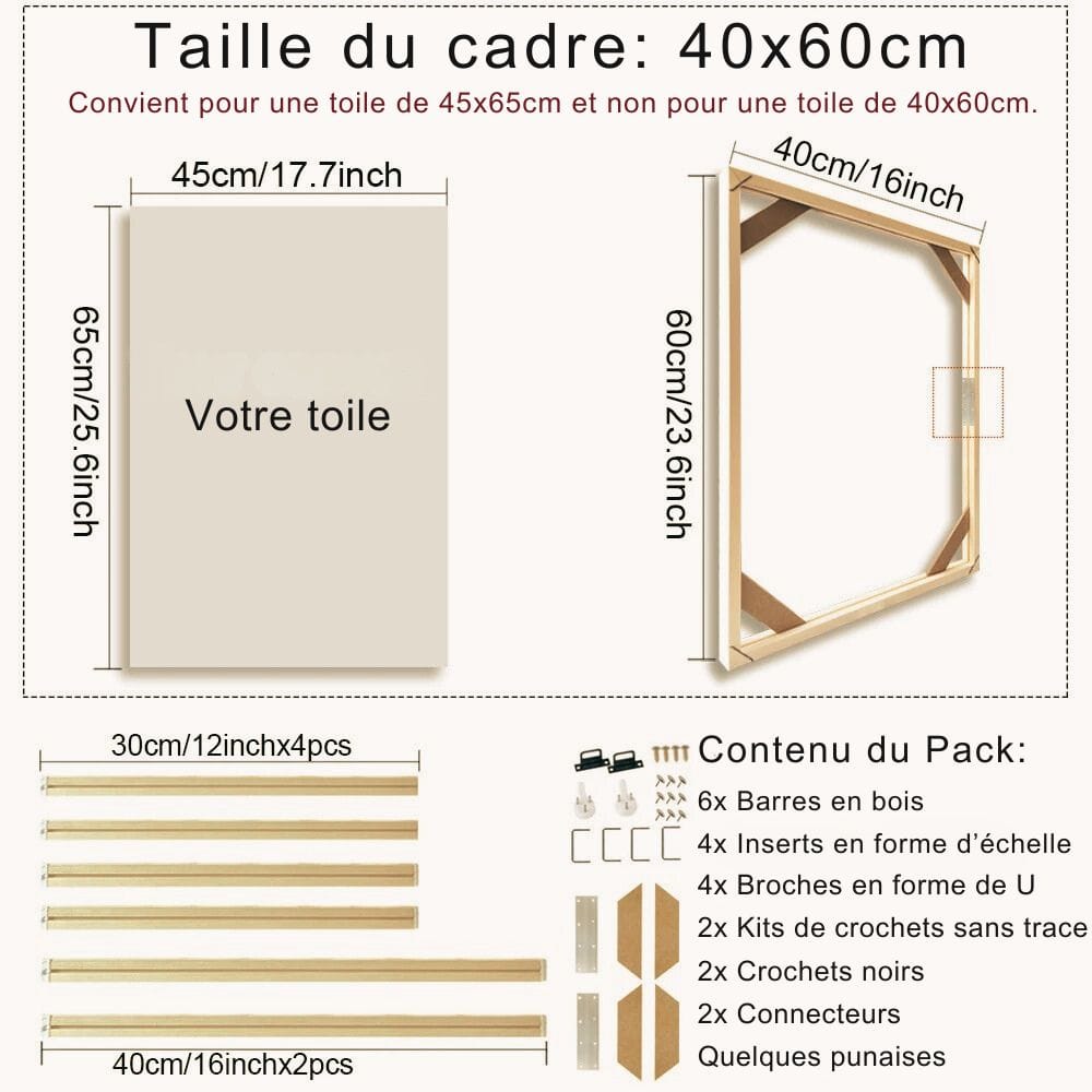 Cadre pour Photo sur Toile 40x60cm