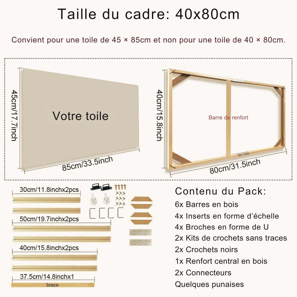 Cadre pour Photo sur Toile 40x80cm