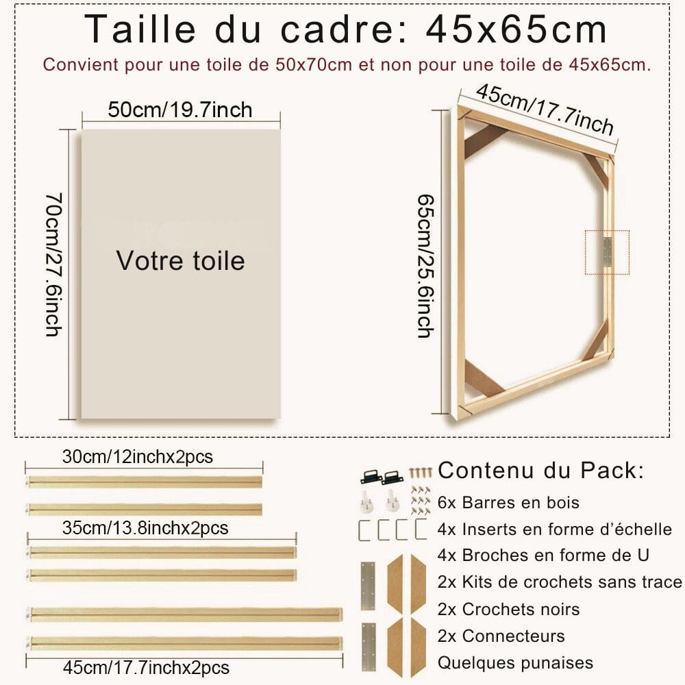 Cadre pour Photo sur Toile 45x65cm