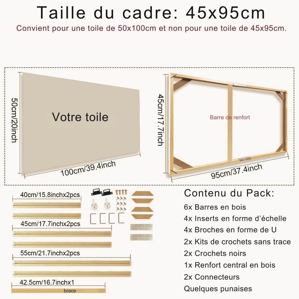 Cadre pour Photo sur Toile 45x95cm