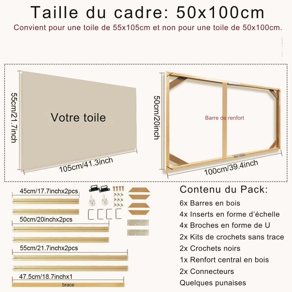 Cadre pour Photo sur Toile 50x100cm