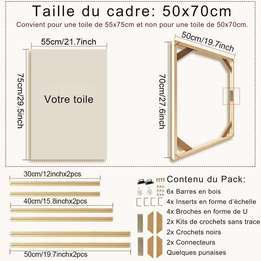 Cadre pour Photo sur Toile 50x70cm