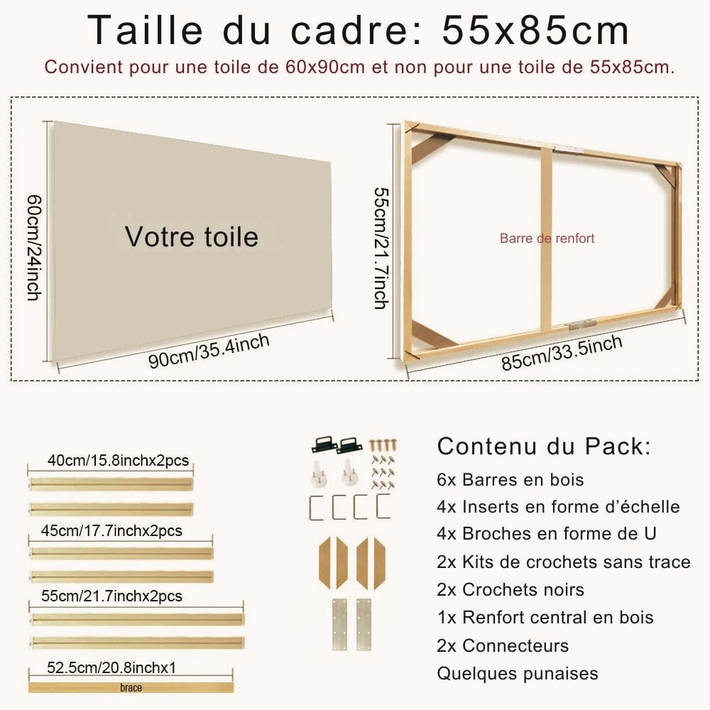 Cadre pour Photo sur Toile 55x85cm