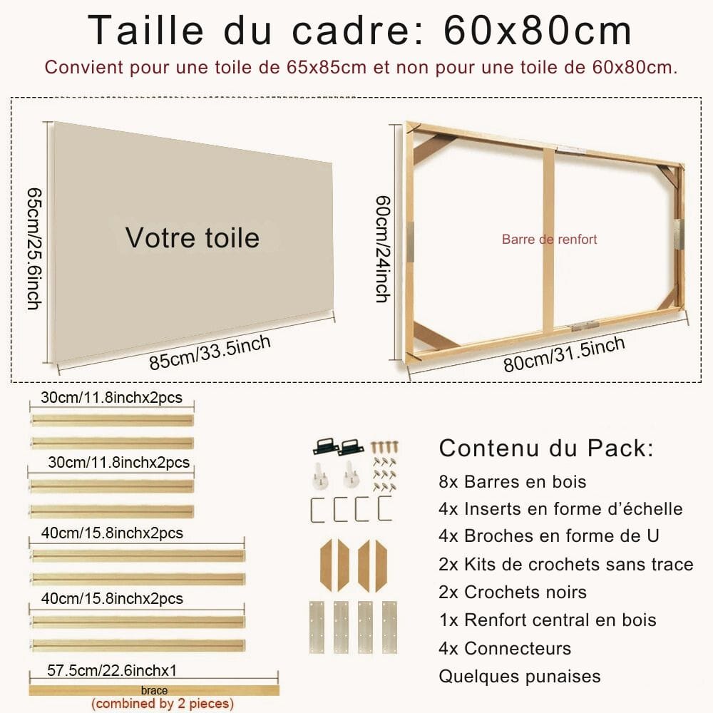 Cadre pour Photo sur Toile 60x80cm
