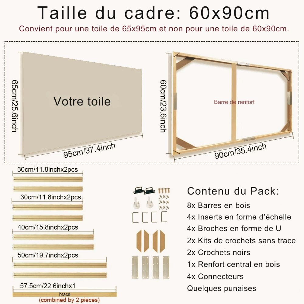 Cadre pour Photo sur Toile 60x90cm