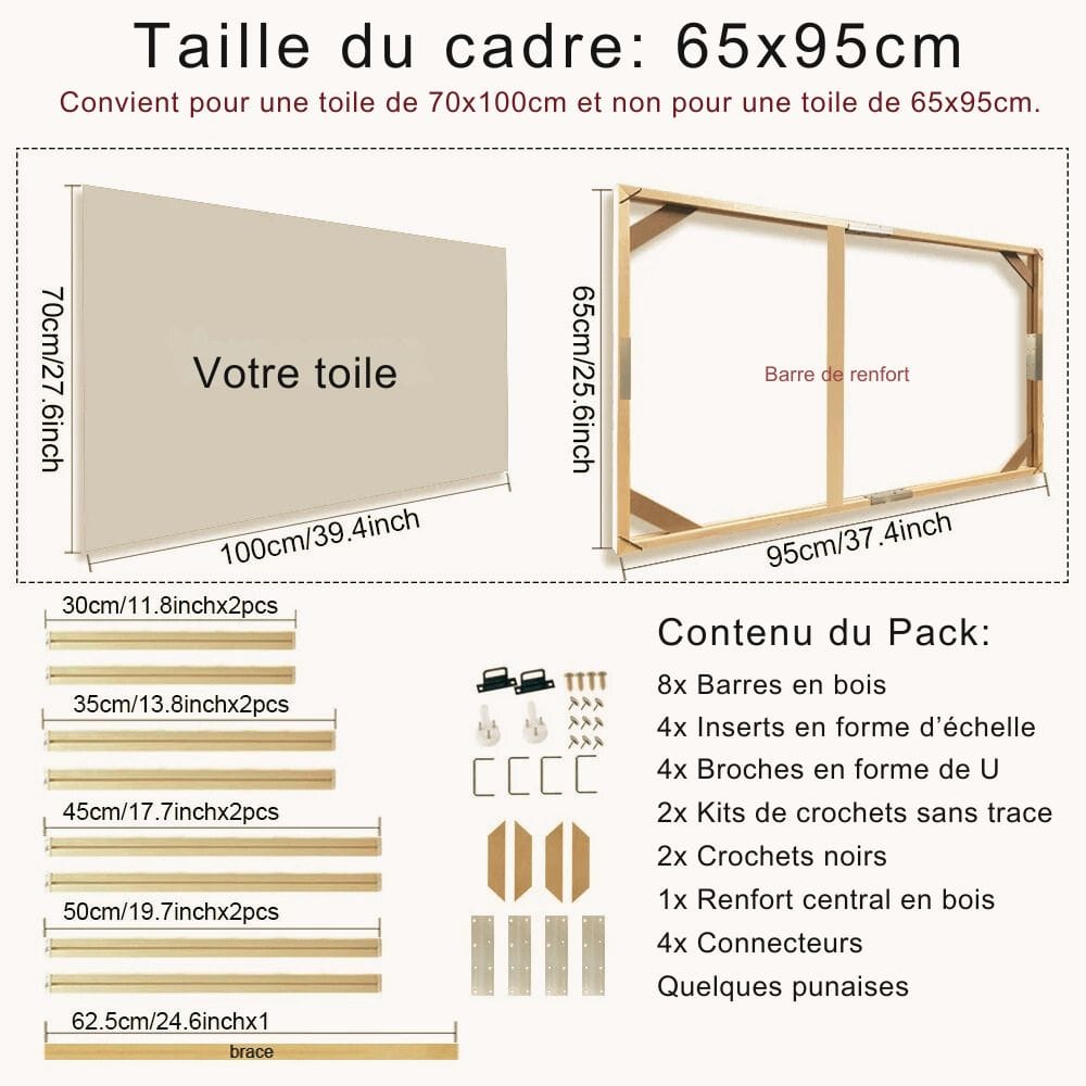 Cadre pour Photo sur Toile 65x95cm